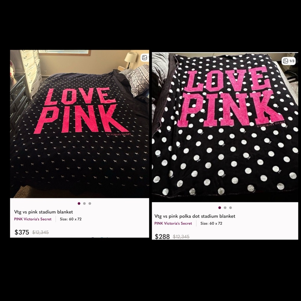 Vintage VS Pink Stadium Blankets
